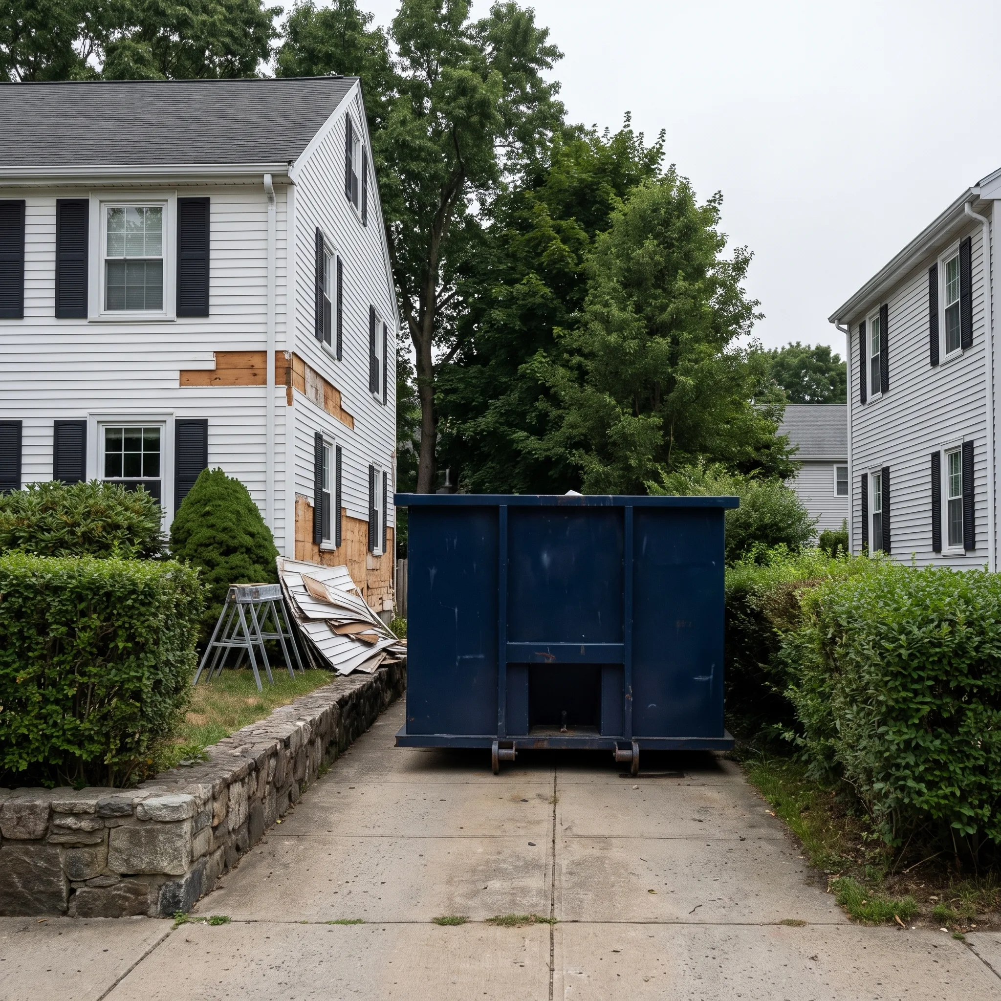 Dumpster on a Bergen County, NJ job site